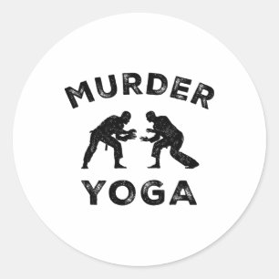 Adesivo Redondo Ioga Assassino Humor Jiu-jitsu Paz Interior Bjj En