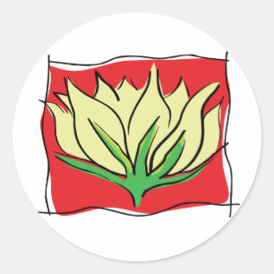 Adesivo Redondo Ioga da flor de Lotus