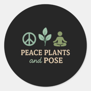 Adesivo Redondo Ioga de Abacate Engraçado Namaste Pun Plant-sed Fi