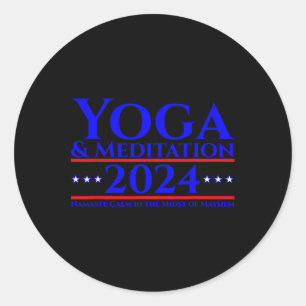 Adesivo Redondo Ioga e Meditação - Namaste Calm -