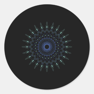 Adesivo Redondo Ioga Espiritual Geometria Sagrada Hindu Pilates Io
