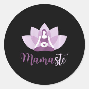 Adesivo Redondo Ioga Mãe Grávida Namaste Mamaste Para Mãe