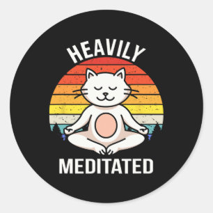 Adesivo Redondo Ioga Meditação Espiritual Buddhi Altamente Meditad