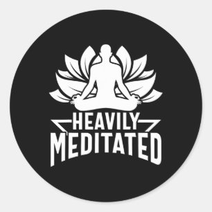 Adesivo Redondo Ioga Meditação Lótus Namaste Profundamente Meditad