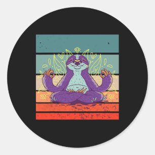 Adesivo Redondo Ioga Meditação Zen Mindfulness Relaxamento P