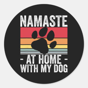 Adesivo Redondo Ioga Namaste Casa Com Meu Amante Cachorro