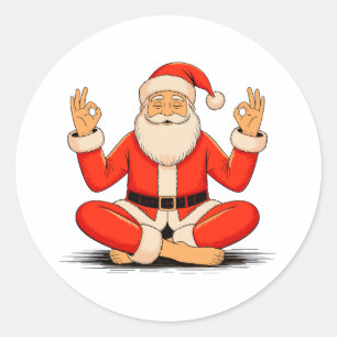 Adesivo Redondo Ioga Santa Namaste Meditação Natal Feriado
