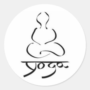 Adesivo Redondo Ioga - zen novo da idade de Prana da hinduísmo de