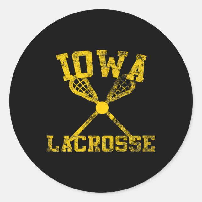 Adesivo Redondo Iowa Lacrosse (Frente)