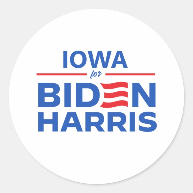 Adesivo Redondo Iowa para Biden Harris (Frente)