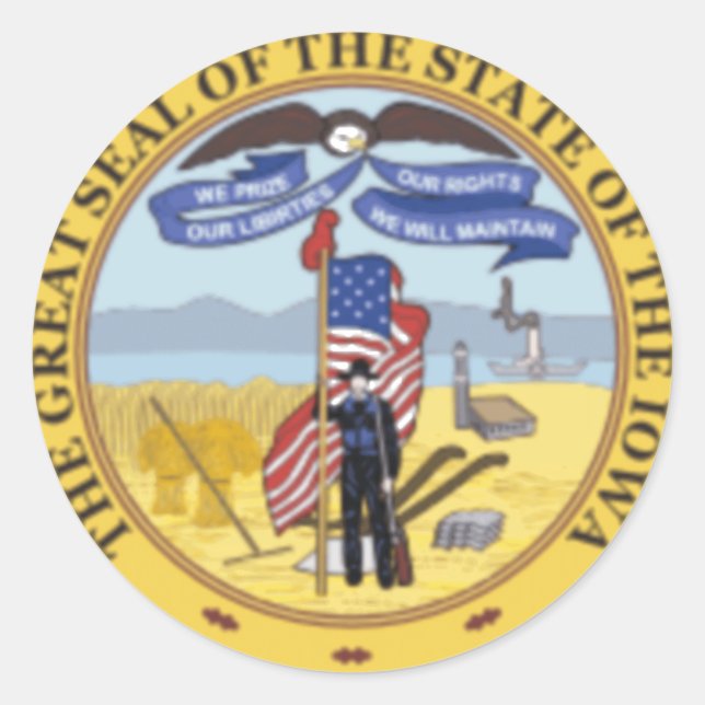 Adesivo Redondo Iowa State Seal (Frente)