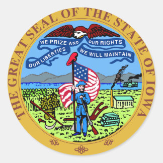 Adesivo Redondo Iowa State Seal