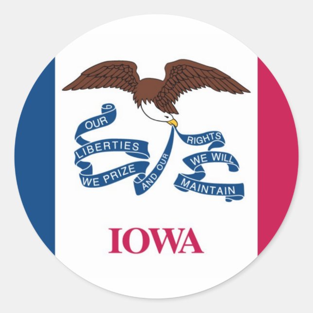 Adesivo Redondo Iowa Sticker (Frente)