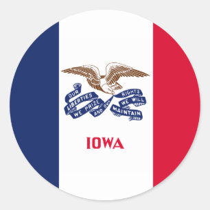 Adesivo Redondo Iowan Flag, Flag de Iowa