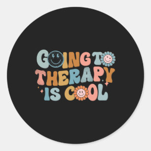 Adesivo Redondo Ir À Terapia É Retro-Feminista Legal