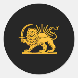 Adesivo Redondo Iraniano Lion Sun Achaeid Empire Safavid dinastia