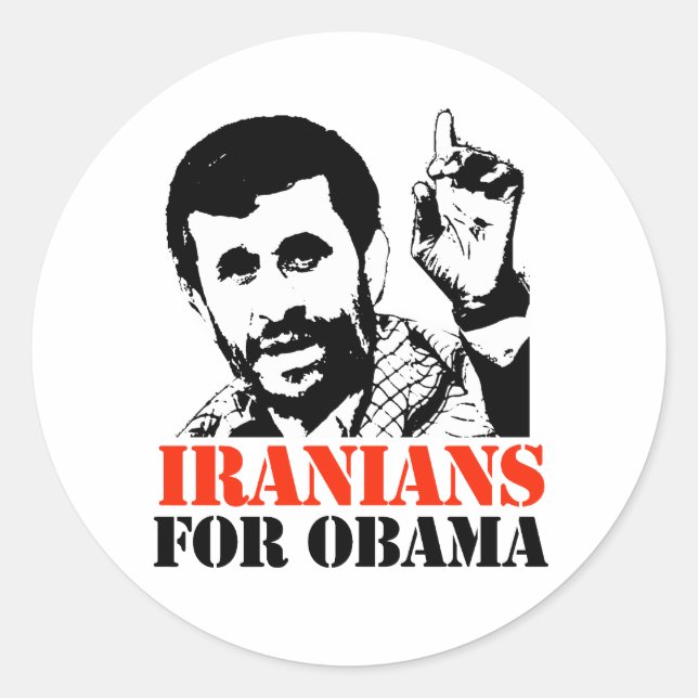 ADESIVO REDONDO IRANIANOS PARA OBAMA (Frente)