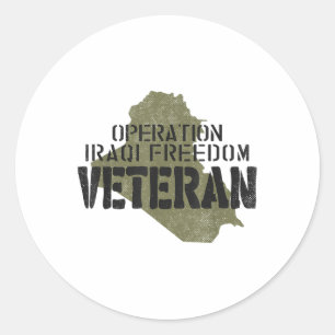 Adesivo Redondo Iraque: Veteranos da Guerra do Iraque - Veterano d