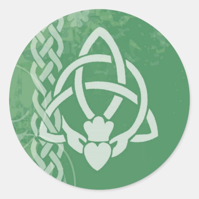 Adesivo Redondo Ireland Claddagh (Frente)