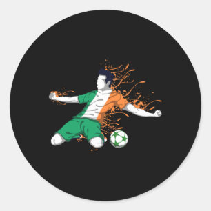 Adesivo Redondo Ireland Futebol Nacional - Bandeira Irlandesa Amor