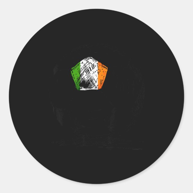 Adesivo Redondo Ireland Irish Eire Flag Design On Soccer Ball Jers (Frente)