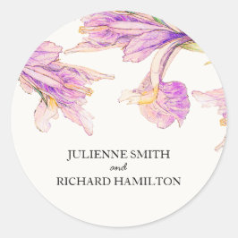 Adesivo Redondo Iris Floral Modern Botânica Wedker Sticker