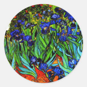 Adesivo Redondo Irises, famosa pintura de Vincent van Gogh,