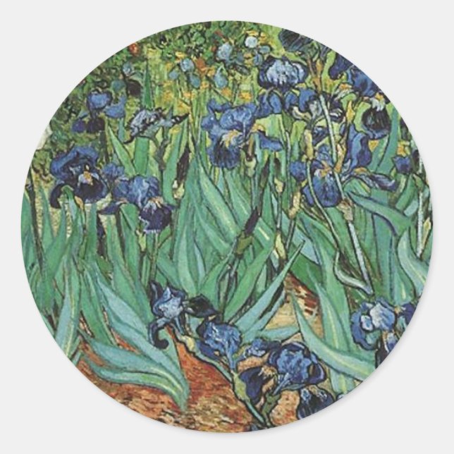 Adesivo Redondo Irises Vincent van Gogh (Frente)