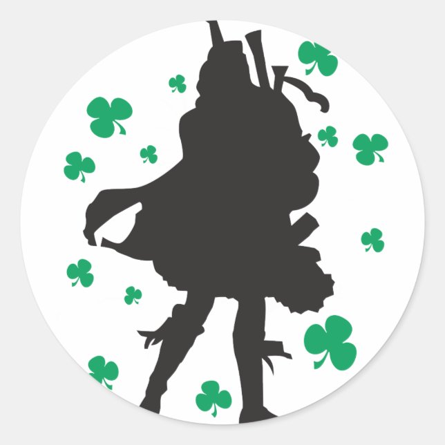 Adesivo Redondo Irish Bagpiper Stickers (Frente)