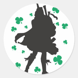 Adesivo Redondo Irish Bagpiper Stickers