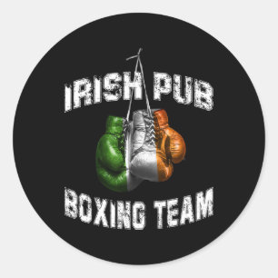 Adesivo Redondo Irish Boxing Funny Ireland Flag - Irish Pub