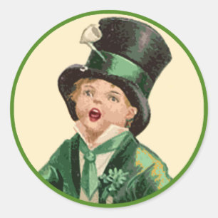 Adesivo Redondo Irish Boy Singing Stickers