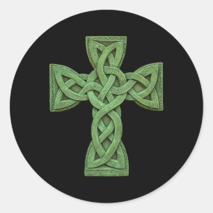 Adesivo Redondo Irish Celtic Cross Knot Christian Santa Trindade S