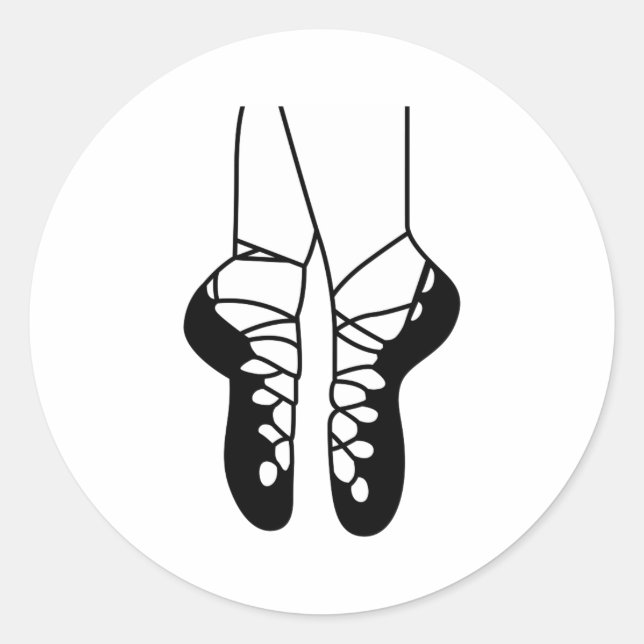 ADESIVO REDONDO IRISH DANCE CALÇADO UMA COR (Frente)