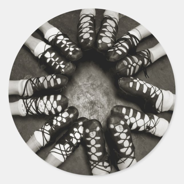 Adesivo Redondo Irish Dance Ghillies Stickers (Frente)