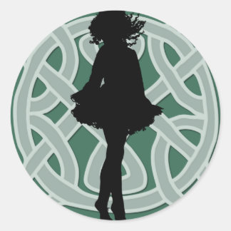 Adesivo Redondo Irish Dancer Celtic Green Sticker