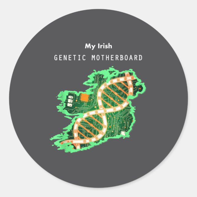 Adesivo Redondo Irish Dna Ireland Motherboard  (Frente)