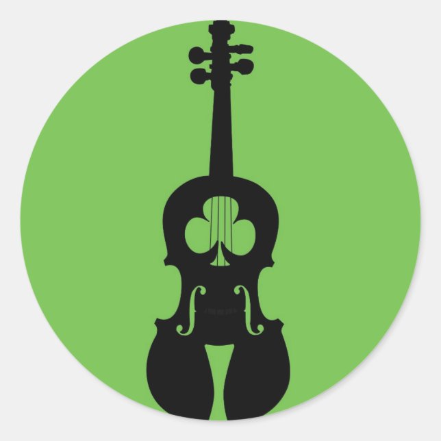 Adesivo Redondo Irish Fiddle Sticker (Frente)