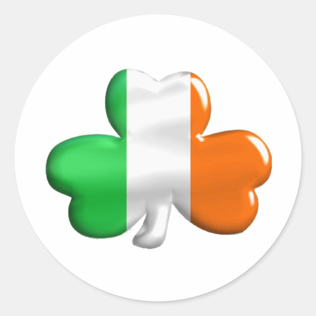 Adesivo Redondo Irish Flag Clover (Frente)