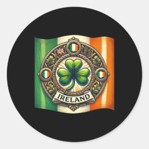 Adesivo Redondo Irish Flag Lucky Shamrock Sticker