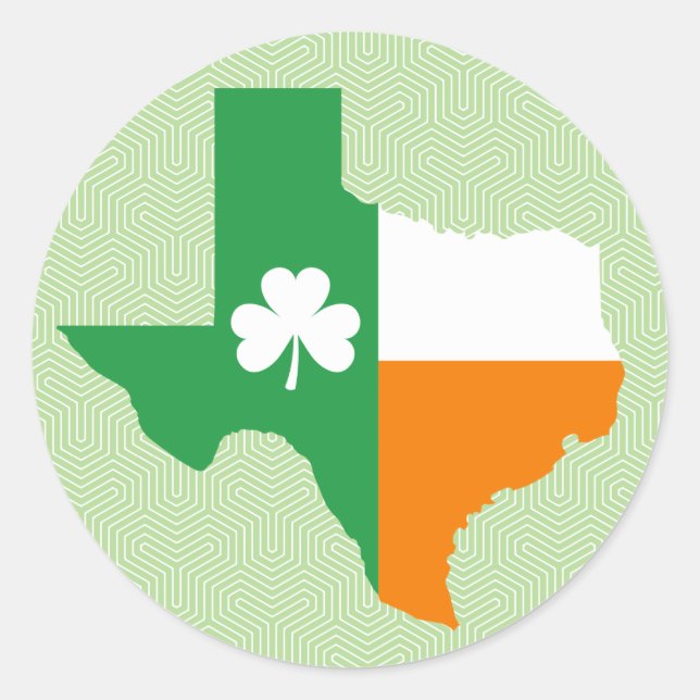 Adesivo Redondo Irish Flag of Texas (Frente)