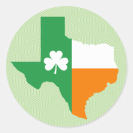 Adesivo Redondo Irish Flag of Texas