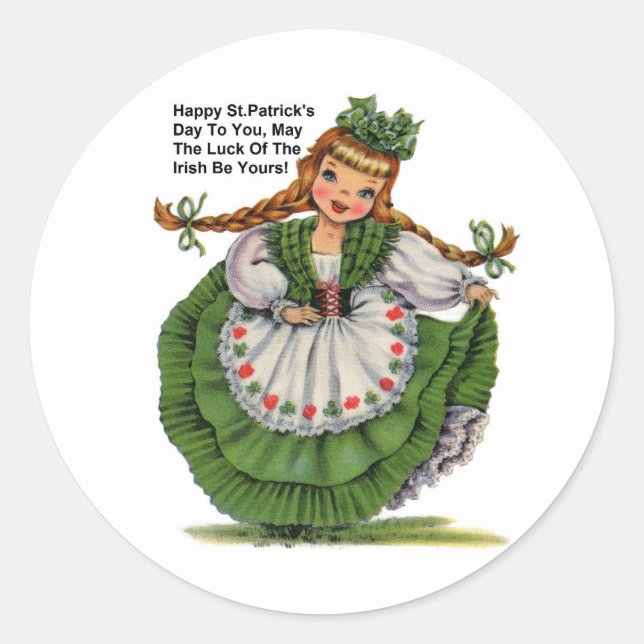 Adesivo Redondo Irish Girl Round Sticker (Frente)