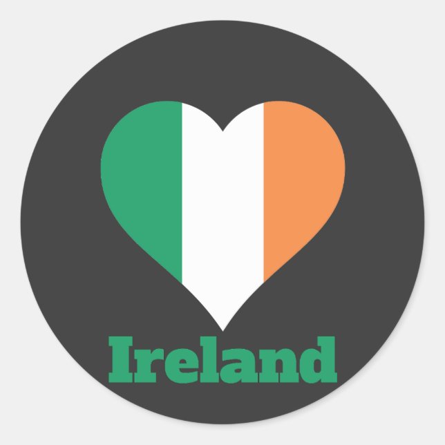 Adesivo Redondo Irish Heart Flag (Frente)
