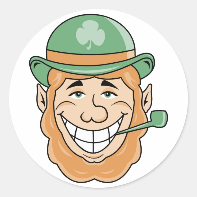 Adesivo Redondo Irish Leprechaun (Frente)