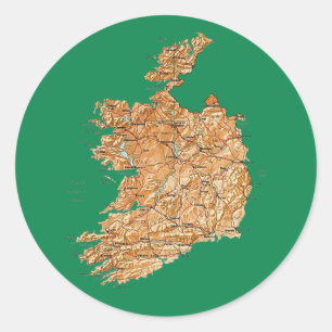 Adesivo Redondo Irish Map Sticker