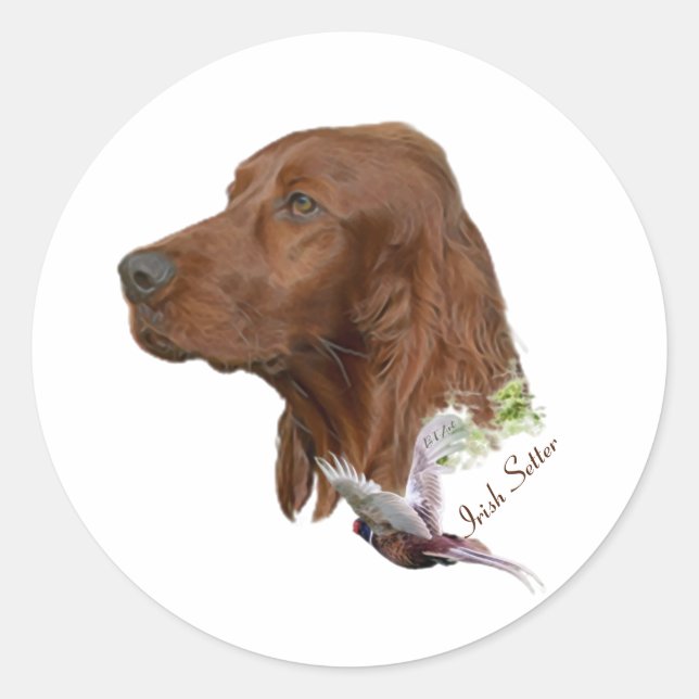 Adesivo Redondo Irish Setter (Frente)