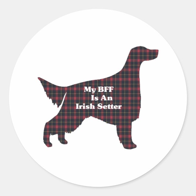Adesivo Redondo Irish Setter BFF Sticker (Frente)