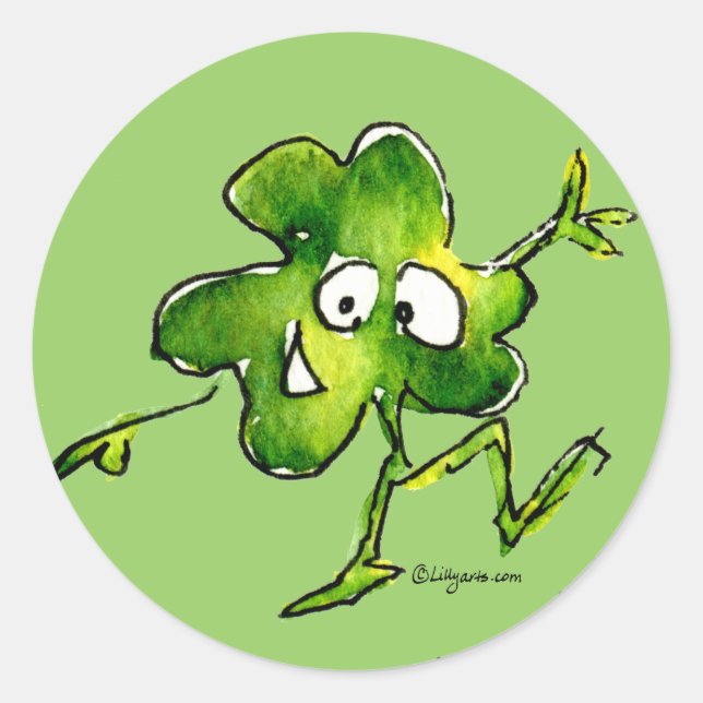 Adesivo Redondo Irish Shamrock n Roll 01 Cartoon Sticker (Frente)