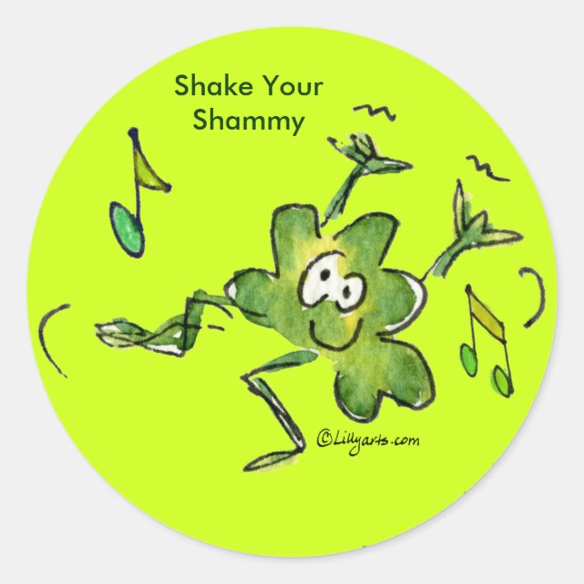 Adesivo Redondo Irish Shamrock n Roll 03 Sticker (Frente)